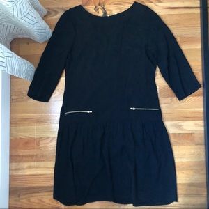Sandro Black Long Sleeve Dress